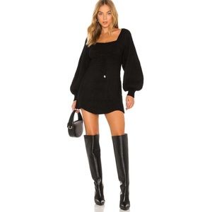 Free People Emmaline Mini Sweater Dress - Black